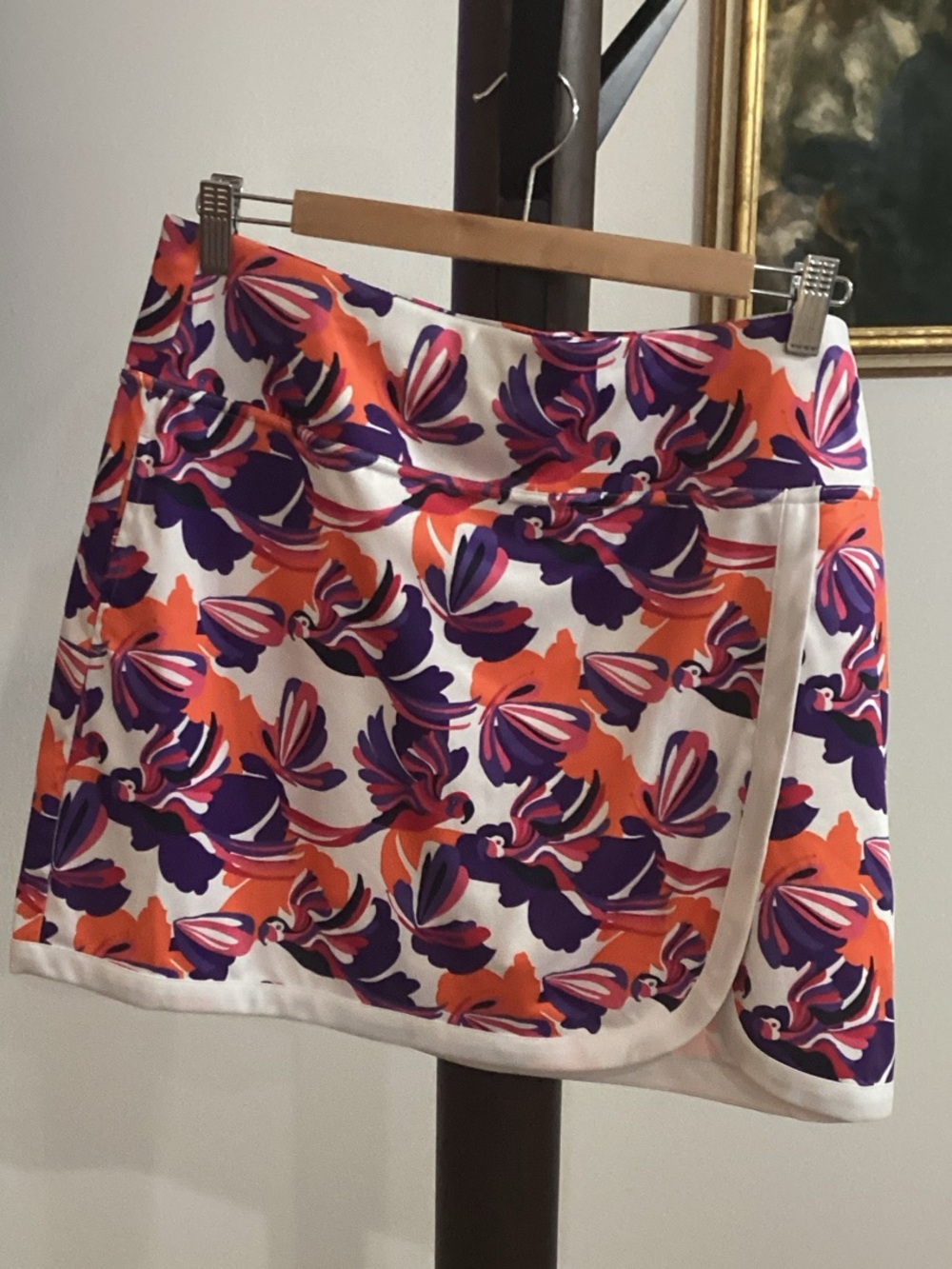 PGA Tour Floral Print Golf Skort in White, Orange & Purple